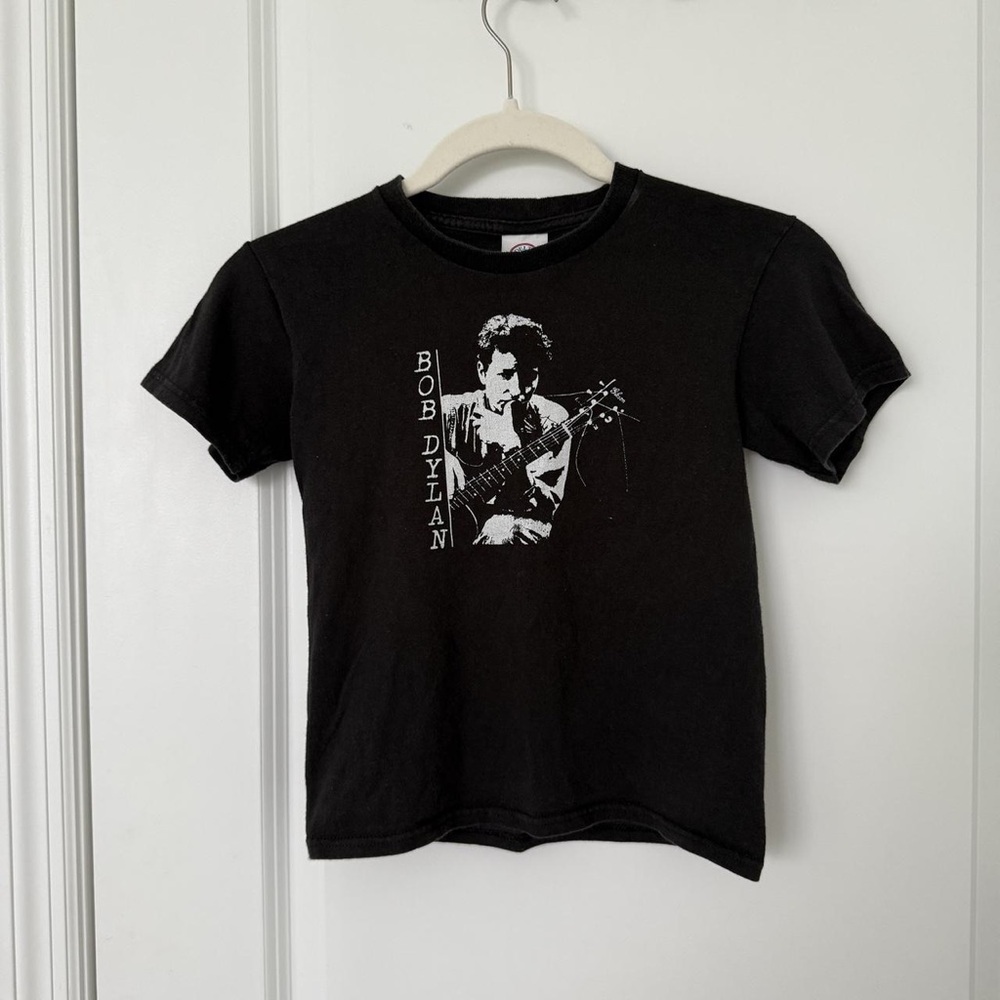 Delta Black Graphic Short Sleeve Tee with White Bob Dylan Print
